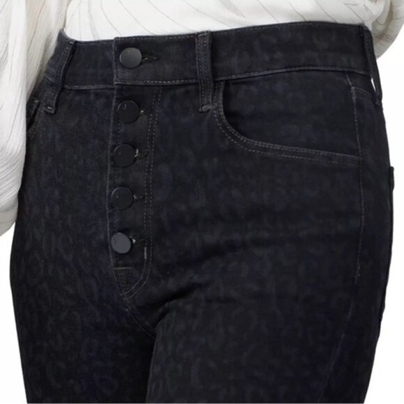 NWT J BRAND Lillie Black Leopard Button Fly Print High Rise‎ Crop Skinny Jeans - Picture 5 of 15